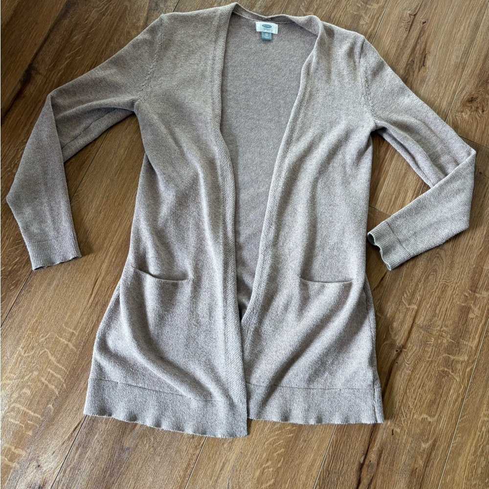 Light Taupe Open-Front Women's Cardigan - Brand: Old Navy